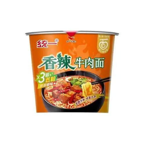 统一来一桶香辣牛肉面大桶104g12整箱装整箱装泡面夜宵速食面