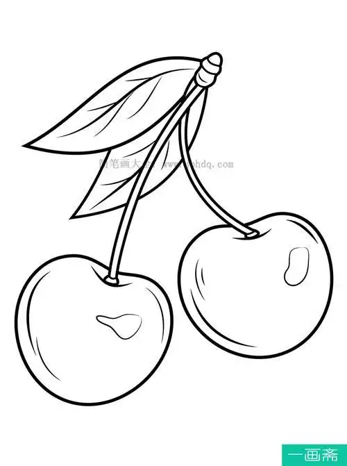 画简笔画樱桃 简笔画图片大全-普车都