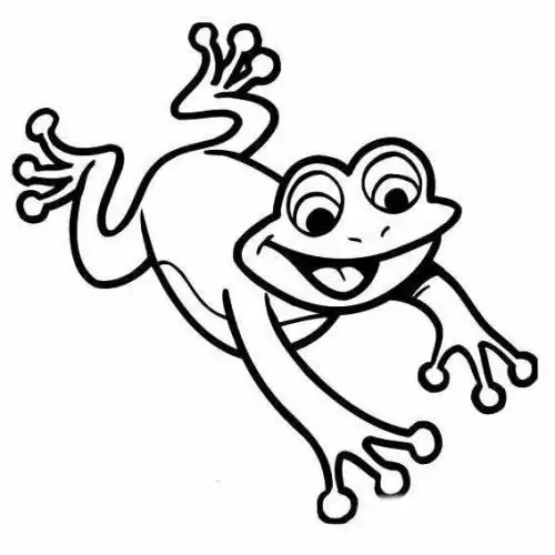 青蛙游水简笔画