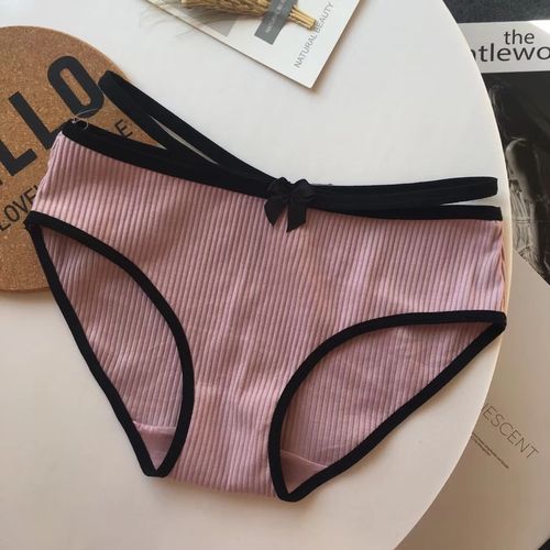 日系内裤女士低腰性感纯棉细带交叉透气可爱女三角裤