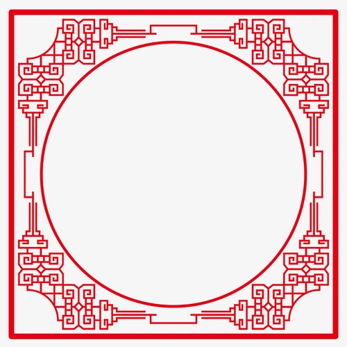 红色中国风边框 - 当图网