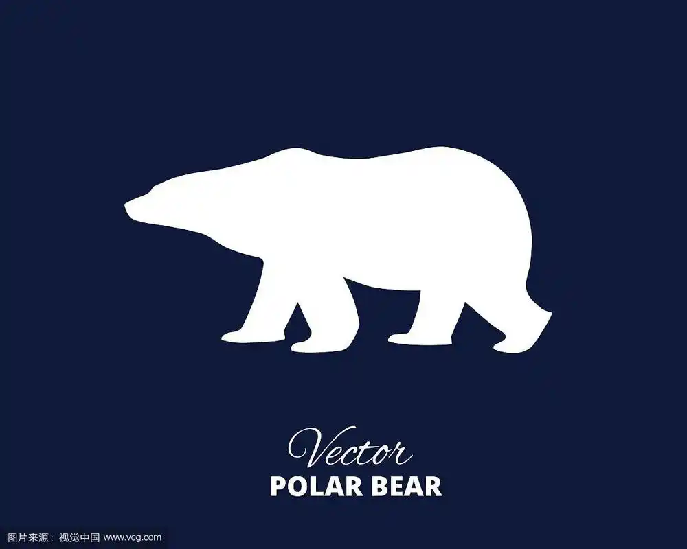北极熊侧面的剪影