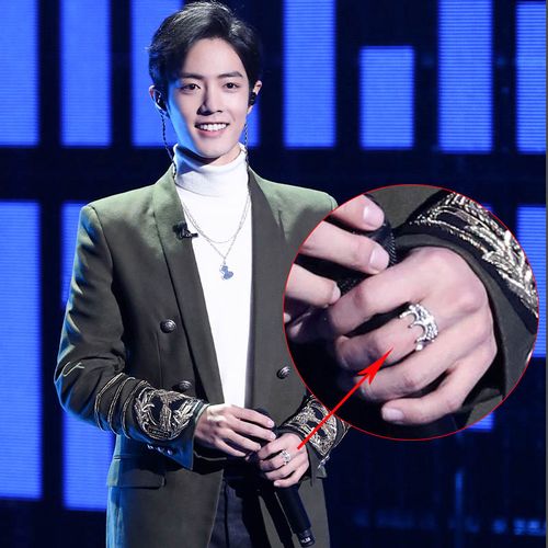 肖战同令王尾戒食指情侣指环开口一博陈情我们戒指