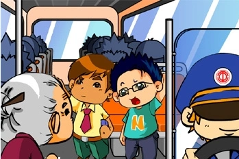 一,乘坐公共汽车的礼仪文明乘坐交通工具12.尽量靠右行走.11.