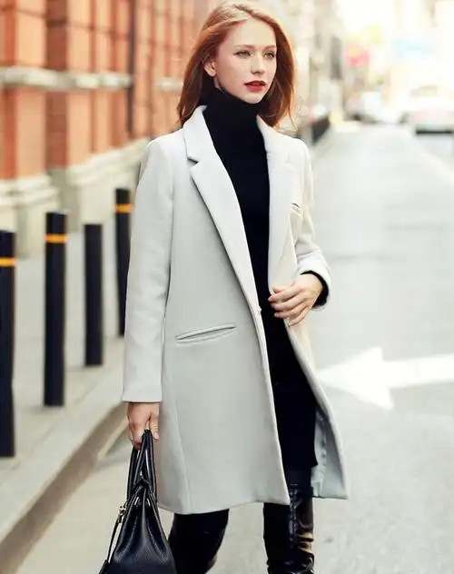 miss li by nawain灰色中长款时尚街头女式外套kd1633cw_唯品会