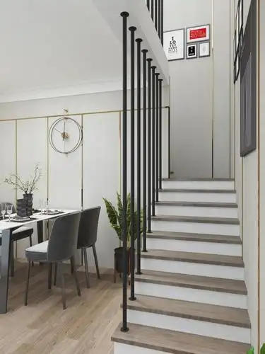 铁艺楼梯扶手护栏简约现代家用室内阳台窗户楼梯扶手