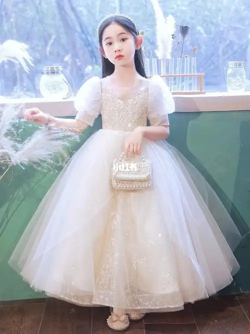 花童婚礼小女孩礼服女童高端生日公主裙小主