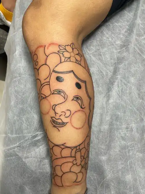 老传统火男阿多福纹身传统纹身日式纹身