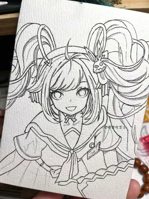 肝了个安琪拉(新皮肤)线稿,想看上色的姐妹可以蹲蹲#动漫手绘  #安琪