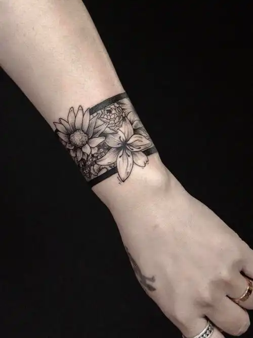 花手环_纹身图案手稿图片_浩然的纹身作品集