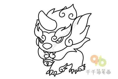 年兽简笔画年兽简笔画涂色