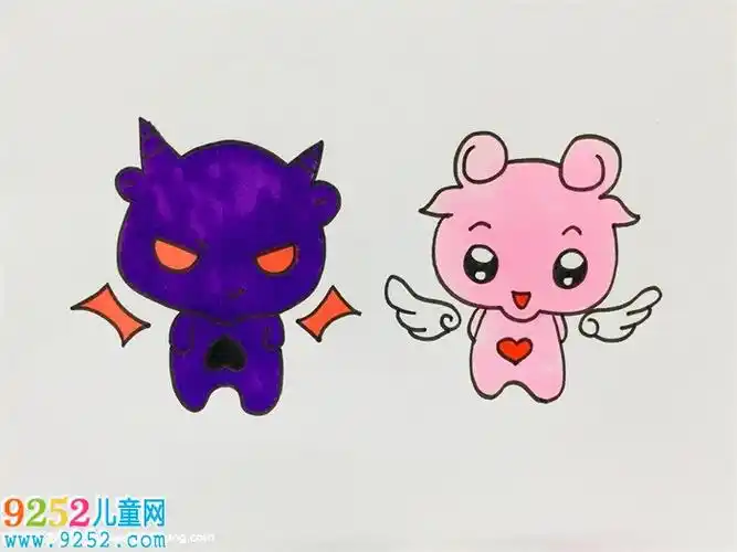 天使与恶魔简笔画教程