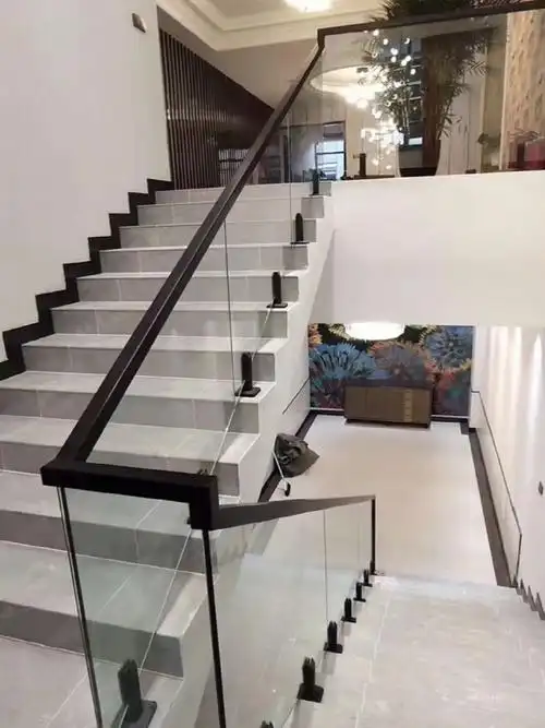 玻璃卡槽扶手实木卡槽扶手玻璃护栏玻璃夹预埋钢槽玻璃扶手u型槽