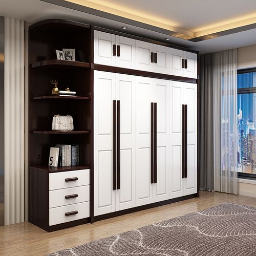 实木衣柜原木全实木家用卧室大衣橱现代简约地中海小户型储物柜子