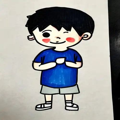 男孩自画像简笔画 小男孩 半身