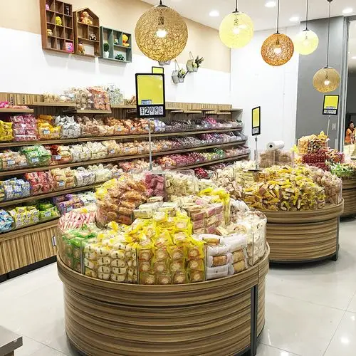 特价散称散货零食糖果柜超市散装柜木制货架展示架休闲食品展示架