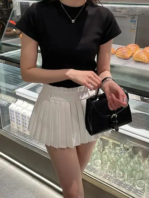 逆袭大长腿~白色百褶裙女夏半身裙短裙裙裤芭蕾裙半裙防走光裙子 - 17