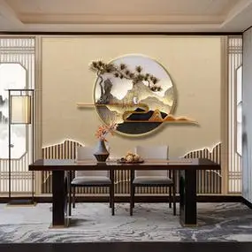 tb320900135淘宝新中式山水茶室墙纸茶桌茶台背景墙装饰壁画茶艺馆