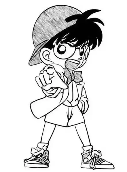 柯南简笔画 手绘柯南头像简笔画