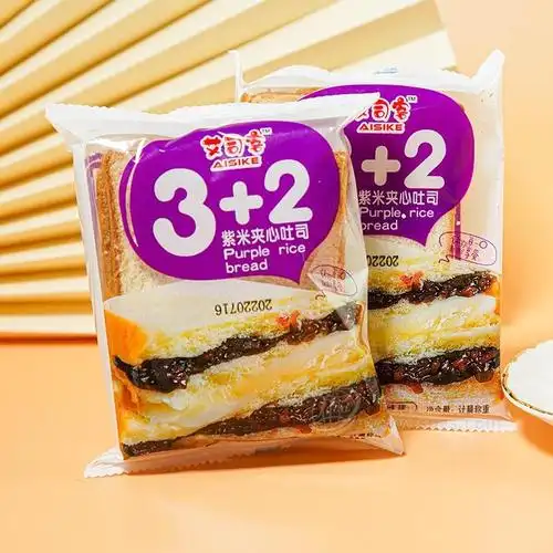 艾司客3 2紫米夹心吐司面包烘焙食品
