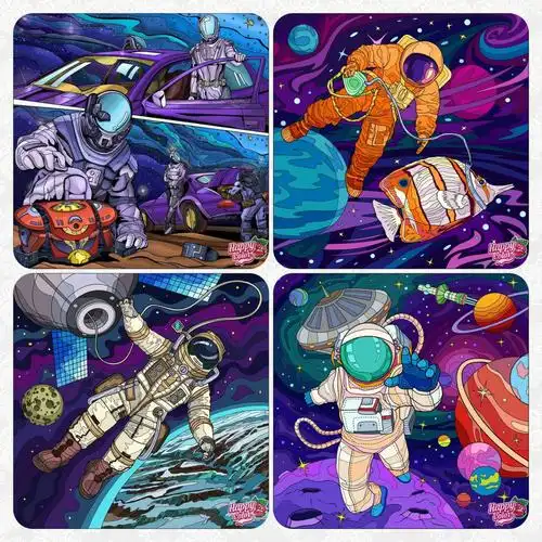 视传考研科技主题类插画分享之宇航员166