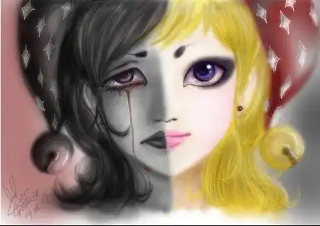 求一张一半笑脸一半哭脸的小丑图片