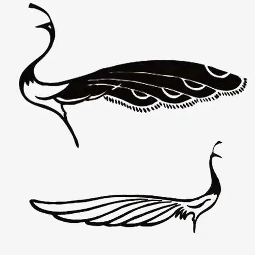 png图形水墨孔雀