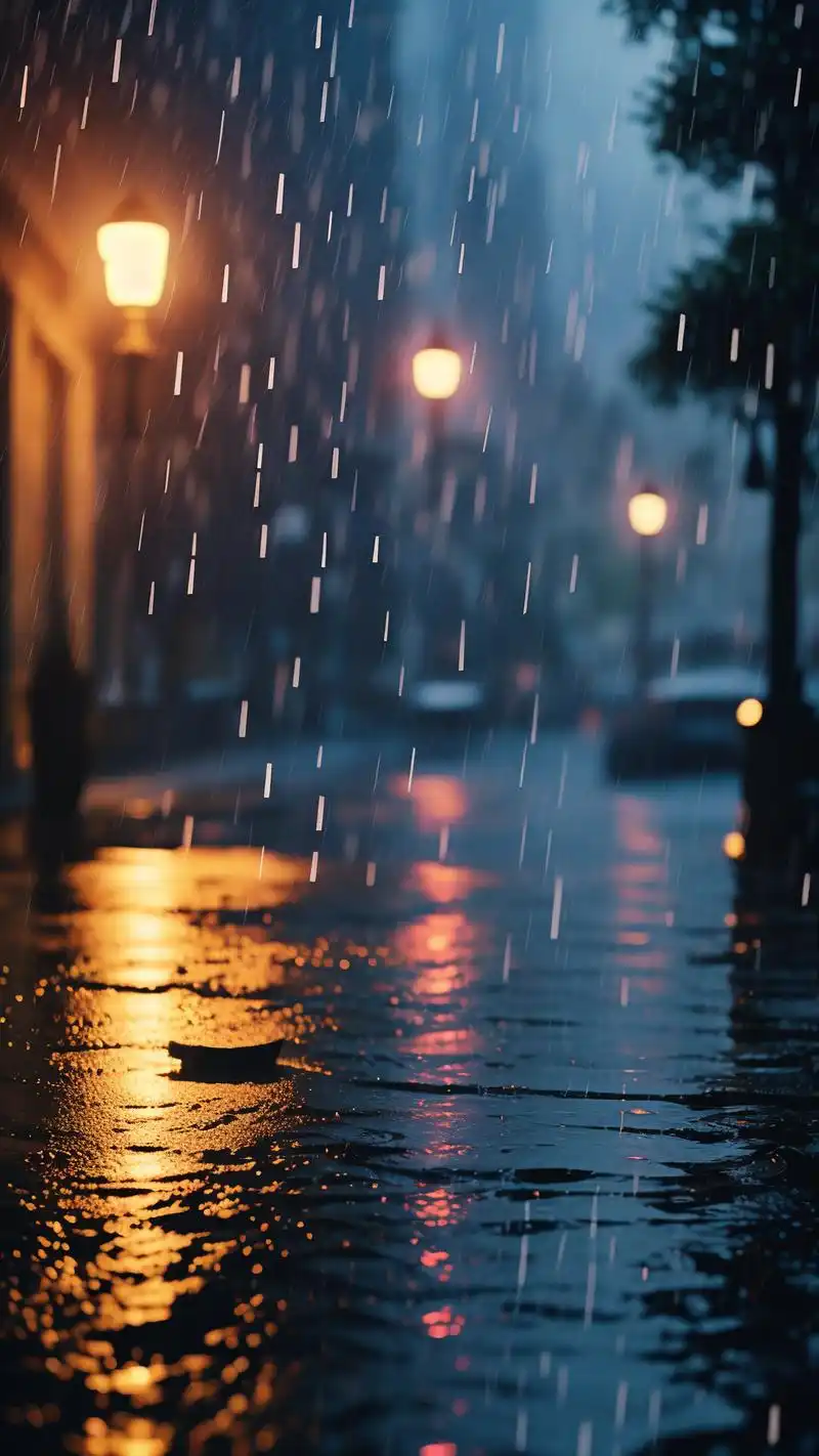9715雨夜路灯下的伤感壁纸92