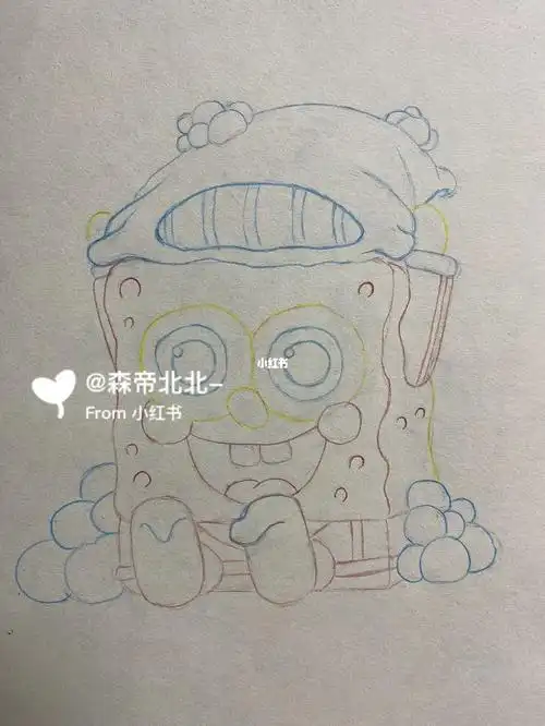 课题彩铅海绵宝宝