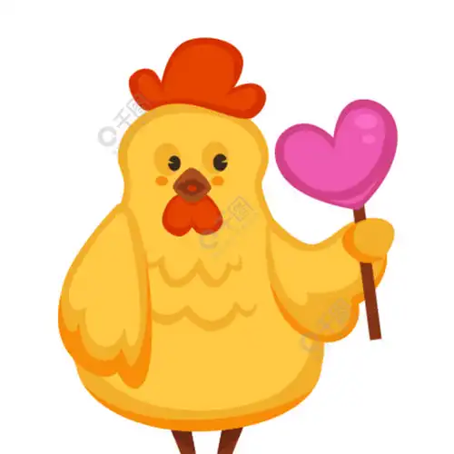 卡通鸡小鸡矢量有趣的字符与心棒棒