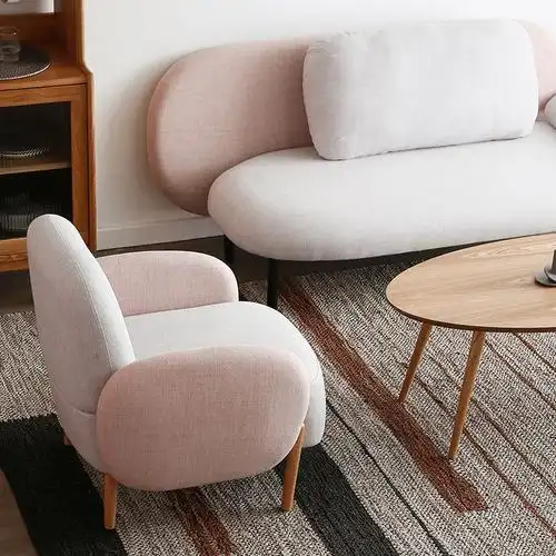 mwh曼好家单人沙发椅简约休闲北欧布艺沙发小户型创意懒人沙发椅