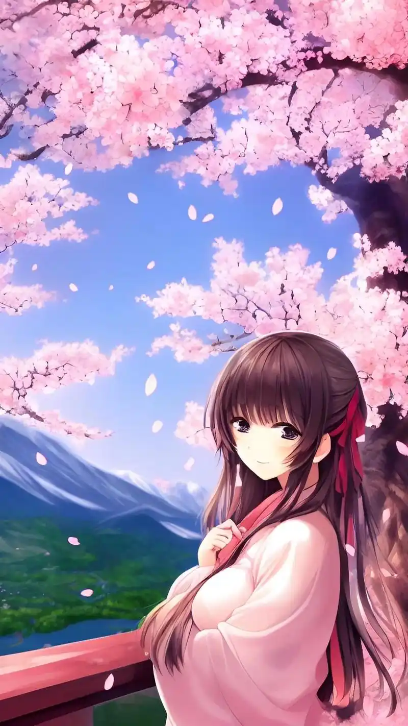 樱花女孩.#醒图  #动漫壁纸 #图文热点来了 #手机壁纸 - 抖音