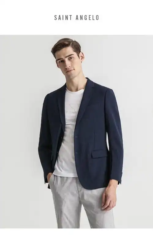 报喜鸟品牌春季新款男士商务休闲单西外套修身藏蓝时尚西装男便西