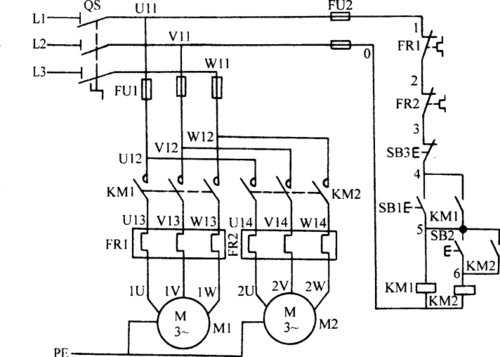 三相异步电动机的顺序控制和多地控制电路