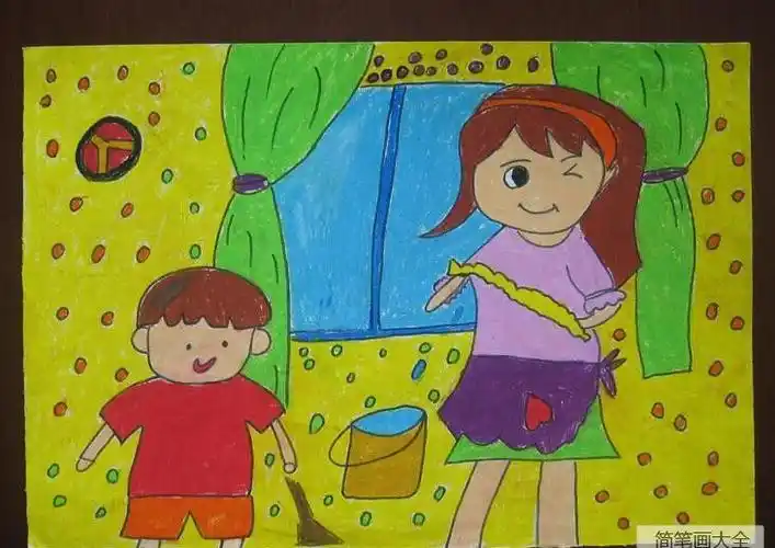 帮妈妈做的是简笔画