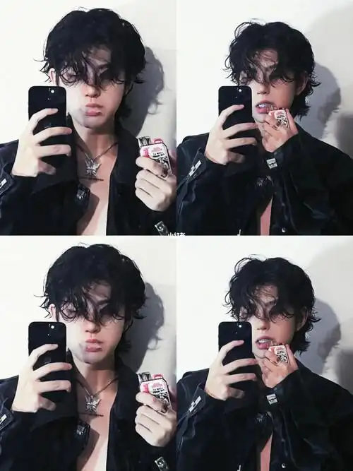 卷发休闲日常男士日系慵懒感卷发男士春夏发型参考:慵懒日系卷发一到