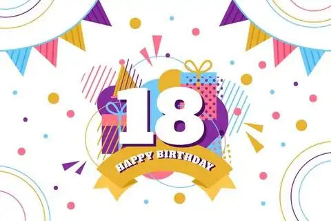 彩色快乐18岁生日壁纸