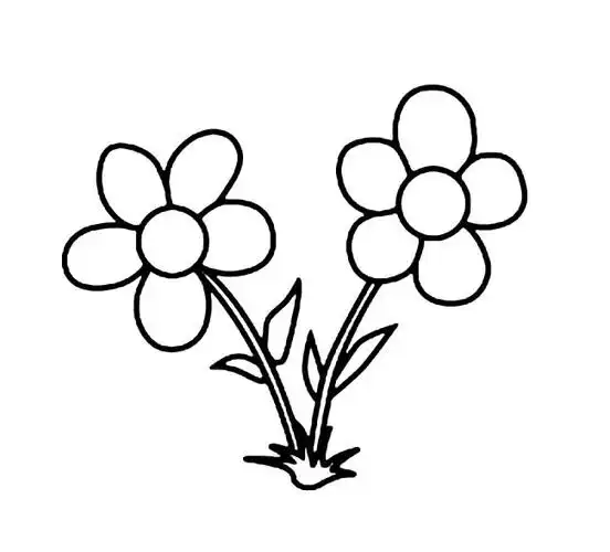 卡通花朵植物花简笔画