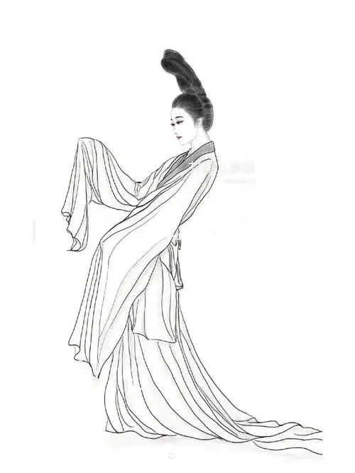 原创国风仕女线描稿(青绿系列)