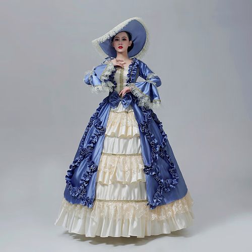 雅格罗伊中世纪礼服复古裙女新款欧式裙英国中世纪复古礼服贵族舞台装