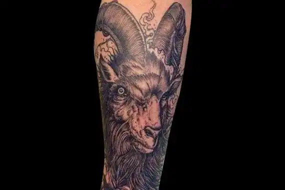 山羊纹身图案大全山羊刺青图案3