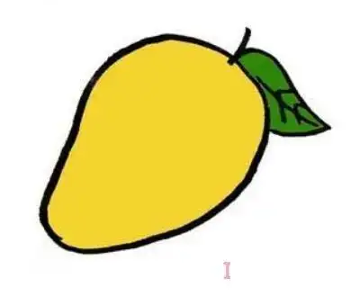 儿童简笔画芒果的画法步骤图带颜色简单