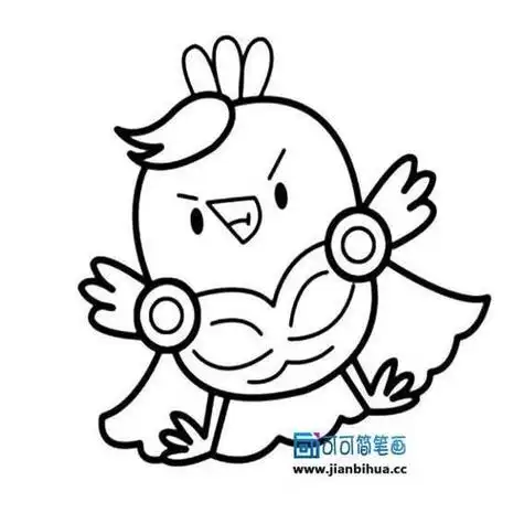 怎么画鸡的简笔画