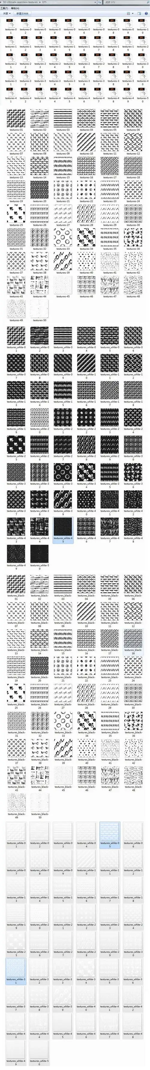 黑白涂鸦无缝拼接图案纹理源文件ai矢量服装家居装饰产品设计素材