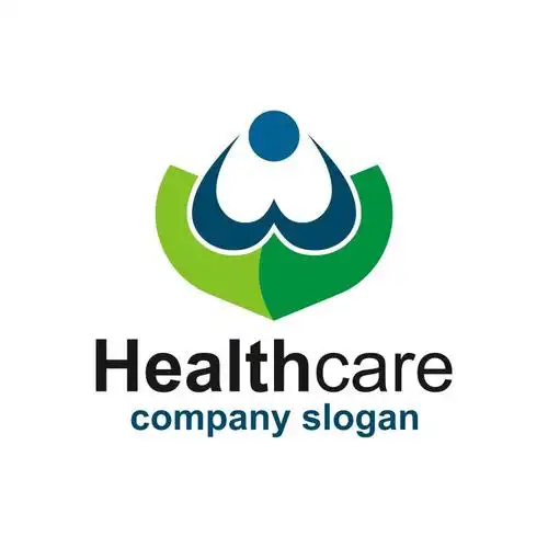 创意矢量现代医疗保健主题的圆形标志设计