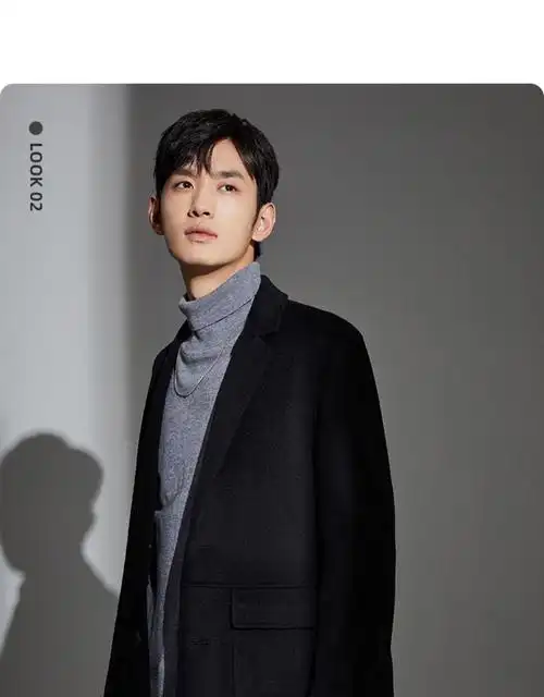 太平鸟男装 双面呢大衣男中长款毛呢大衣秋冬新款毛呢外套韩版潮 浅