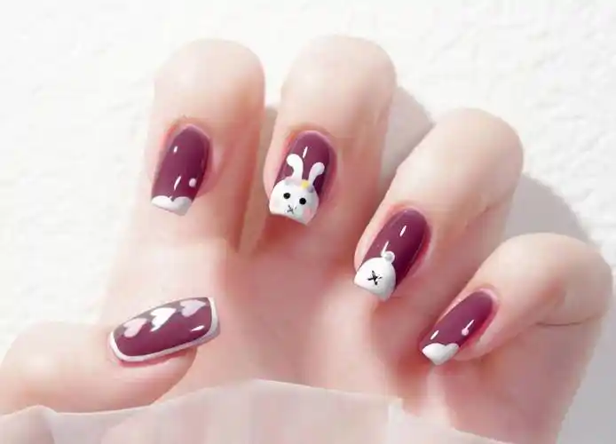 萌兔新年氛围感美甲推荐_pick_可可_气质