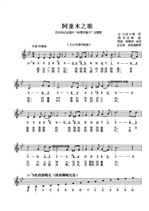 经典儿童音乐歌曲歌谱大全