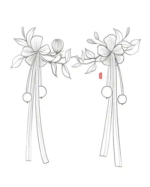 线描# 第34 古风发饰