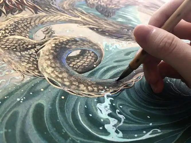 白树原创手绘山海经系列之应龙